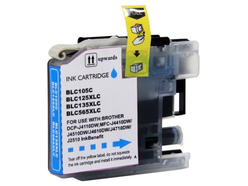 Cyan Inkjet Cartridge compatible with the Brother LC105C (600 page yield)